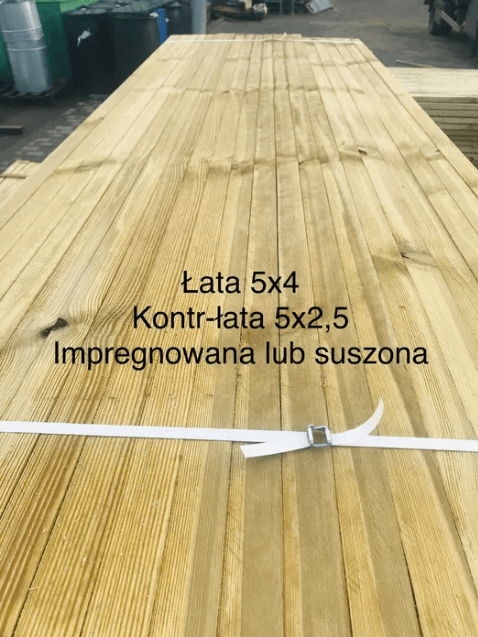 Łata 5x4, kontr-łata 5x2,5 impregnowana lub suszona